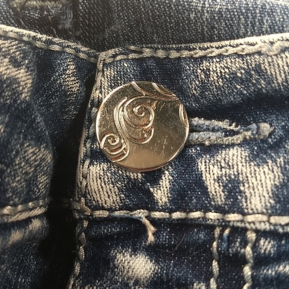 Twentyone Black Bleach Effects Straight Stretch Size 7/8R jeans - Picture 14 of 16